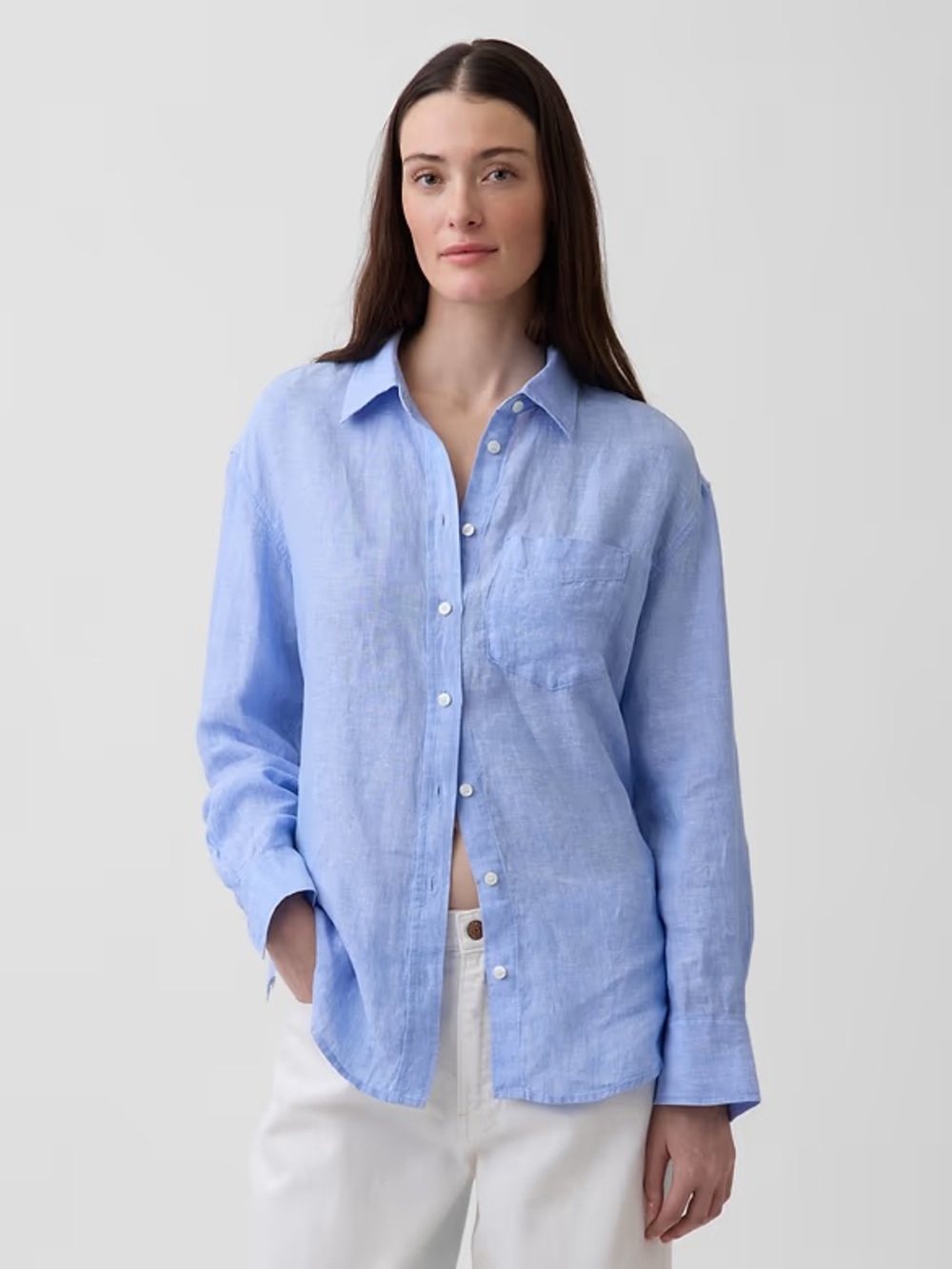 100% Linen Panama Jack Women’s Blue Shirt Size Medium